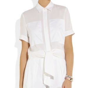 Theory Ebele Tie-Front Blouse